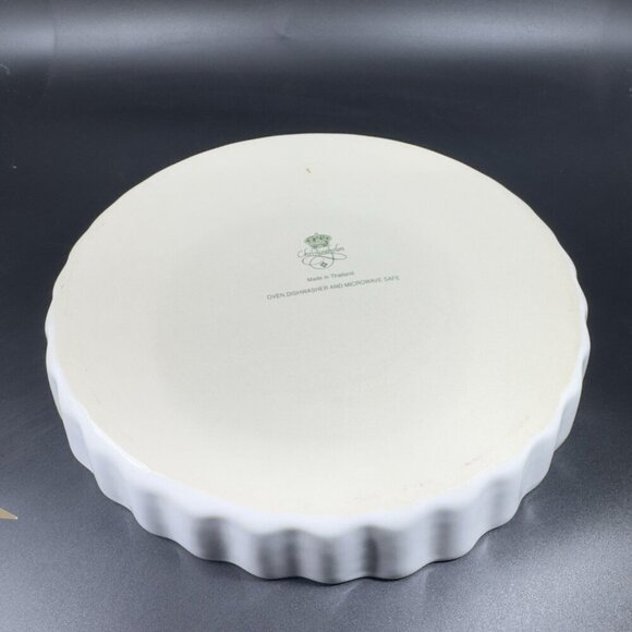 Christineholm Porcelain Rose Pattern Quiche Scalloped Baking Dish Ceramic VTG - Picture 10 of 13